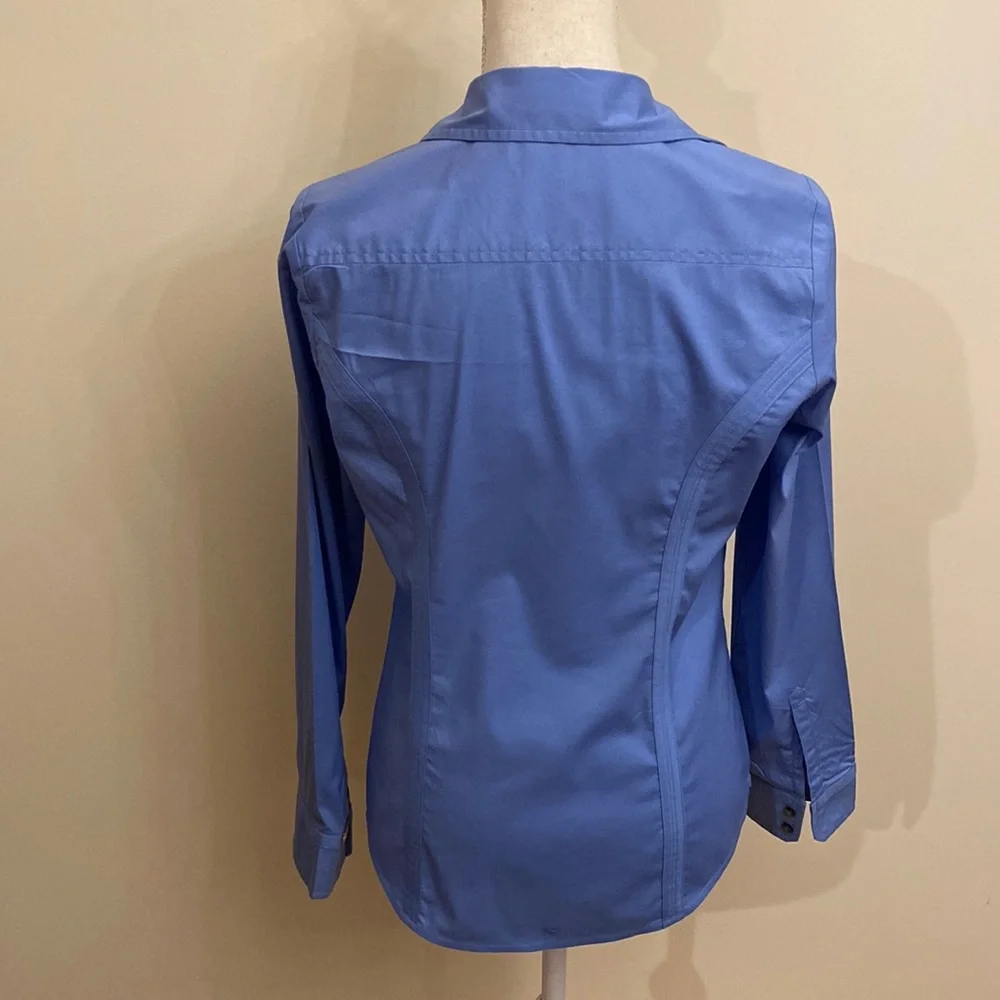 Express Sky Blue Essential Fitted Dress Shirt Size S - Picture 2 of 6